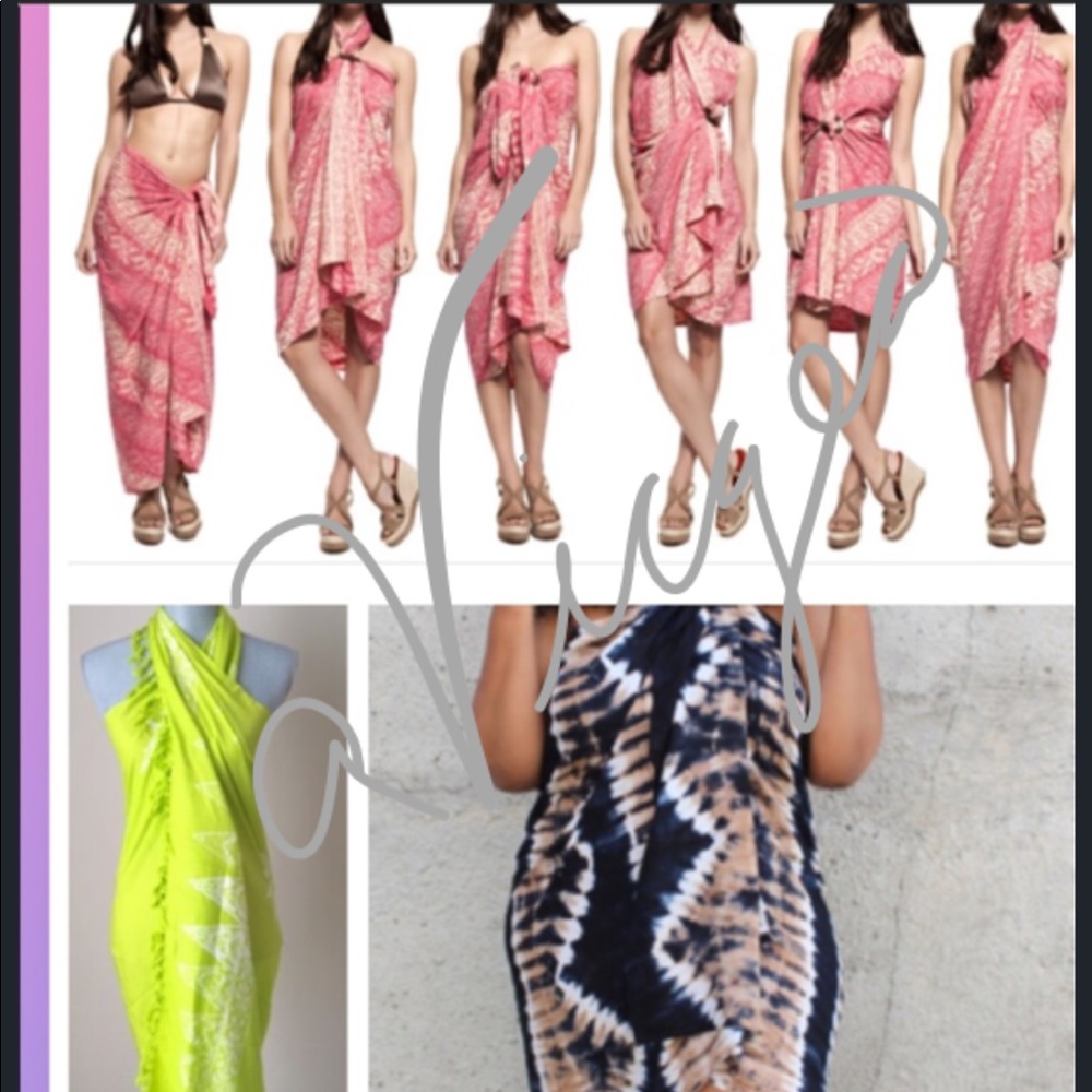 The Lavender Versatile Sarong Cover Up. 64” by 45” - Picture 2 of 8